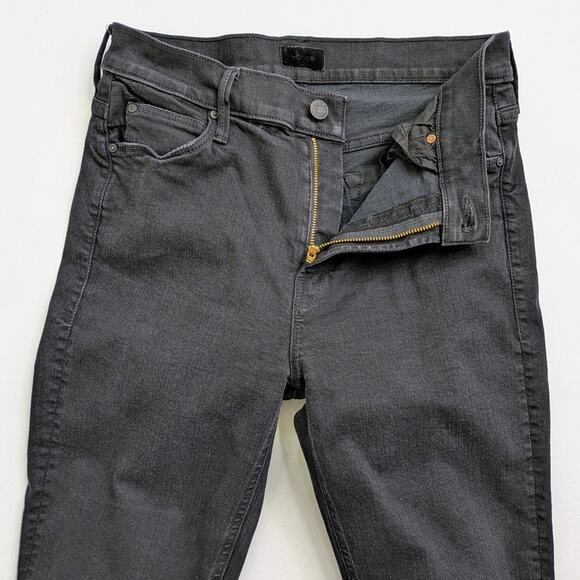 Mother Jeans Cha Cha Fray Women 29 Black Not Guilty Raw Hem 1113-180 Flare - Picture 5 of 13